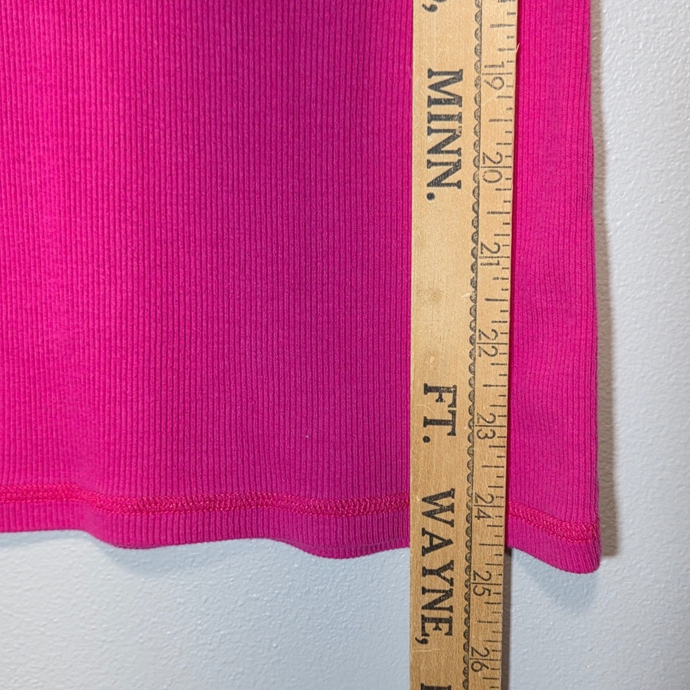 Abercrombie Henley Top Y2K Pink Fitted Ribbed Elena Gilbert Coquette Size Medium - Picture 11 of 13